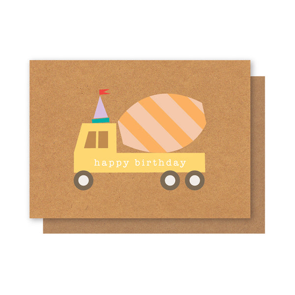 CEMENT TRUCK BIRTHDAY CARD