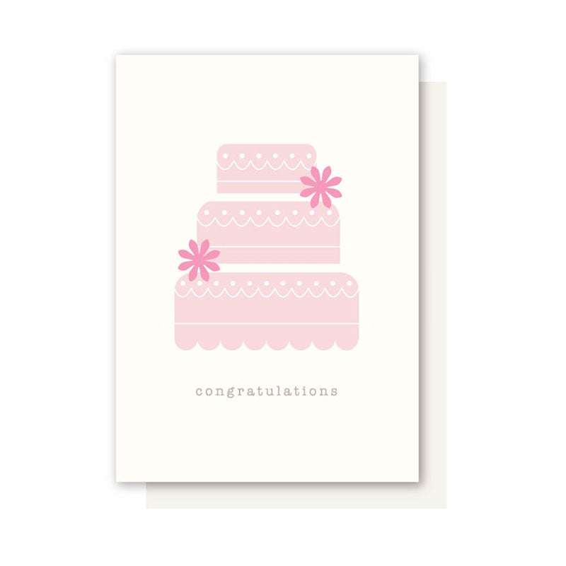 PINK WEDDING CAKE CARD