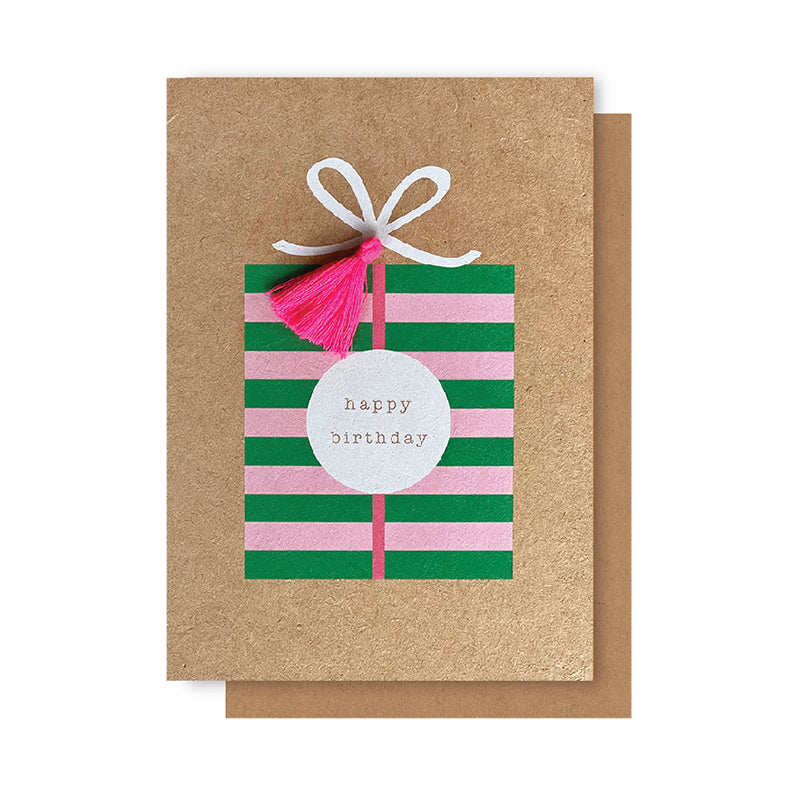 PRESENT + TASSEL BIRTHDAY CARD