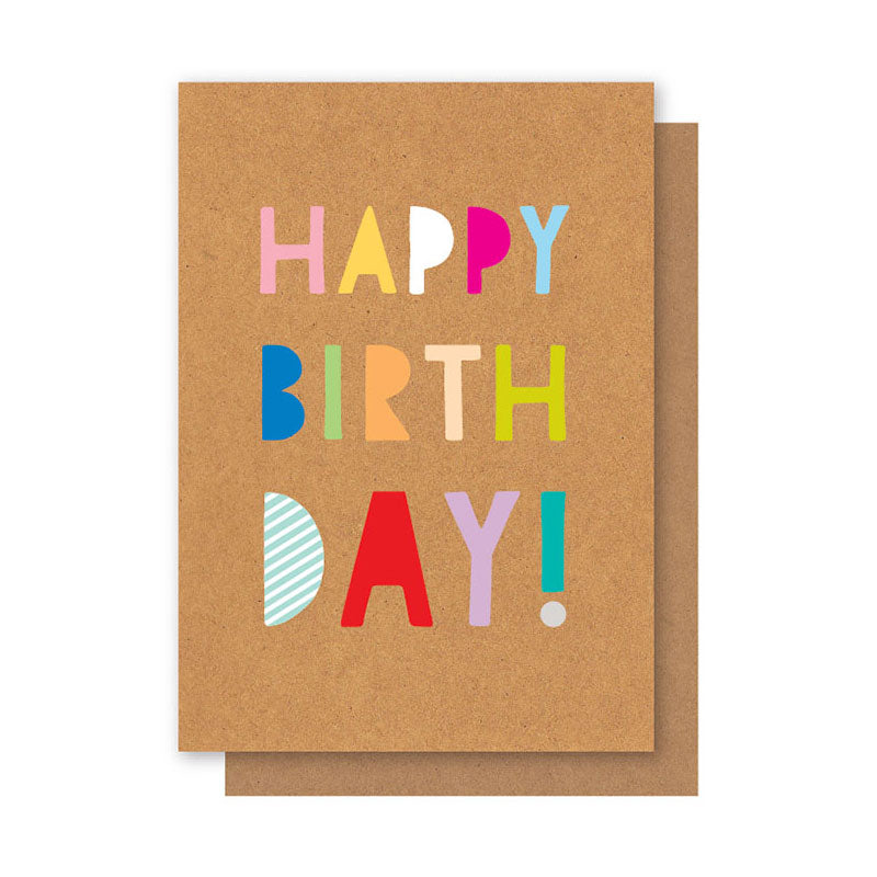 COLOURFUL LETTERS BIRTHDAY CARD