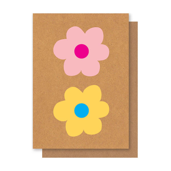 TWO BIG FLOWERS CARD