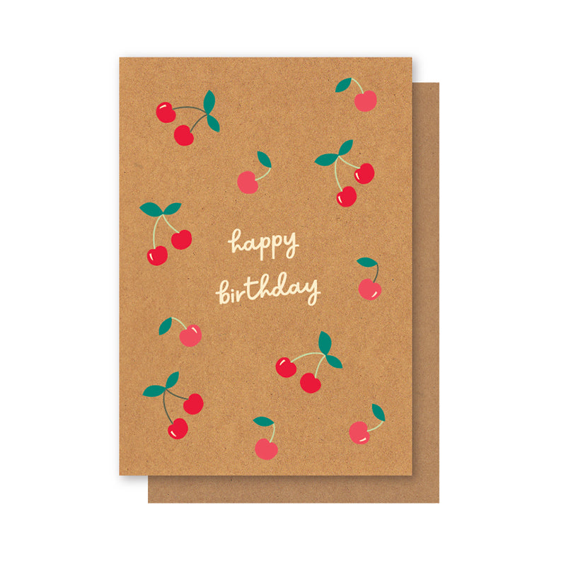 CHERRIES BIRTHDAY CARD