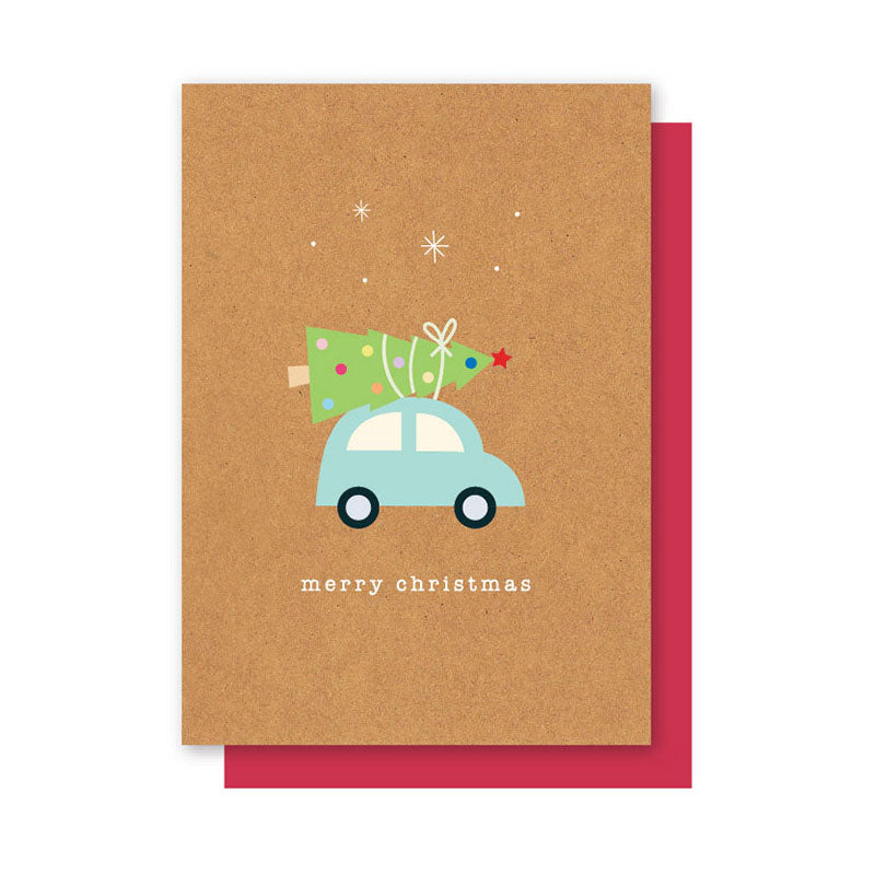 CAR + TREE CHRISTMAS CARD