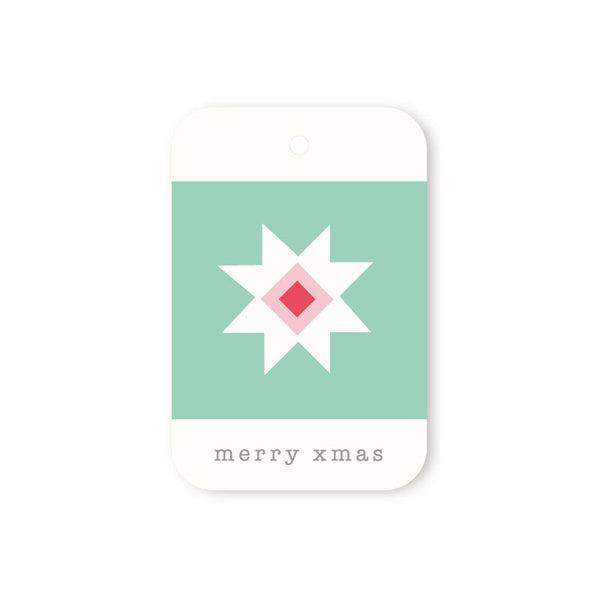 WHITE STAR CHRISTMAS TAG