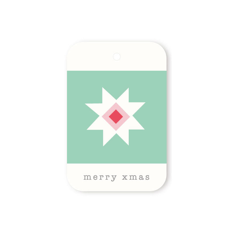 WHITE STAR CHRISTMAS TAG