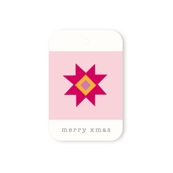 PINK STAR CHRISTMAS TAG