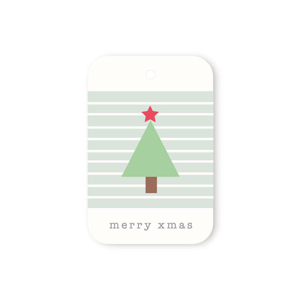 TREE + STRIPES CHRISTMAS TAG