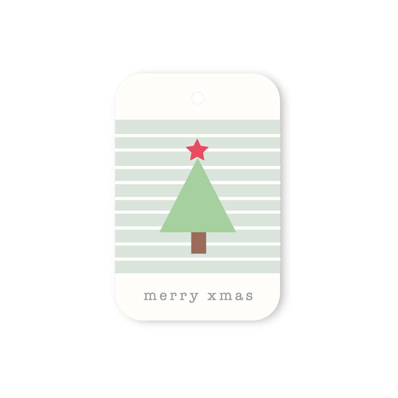 TREE + STRIPES CHRISTMAS TAG