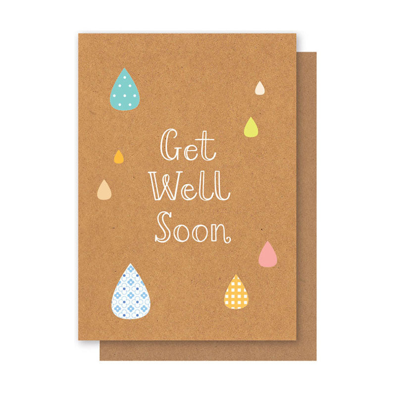 RAINDROPS GET WELL CARD