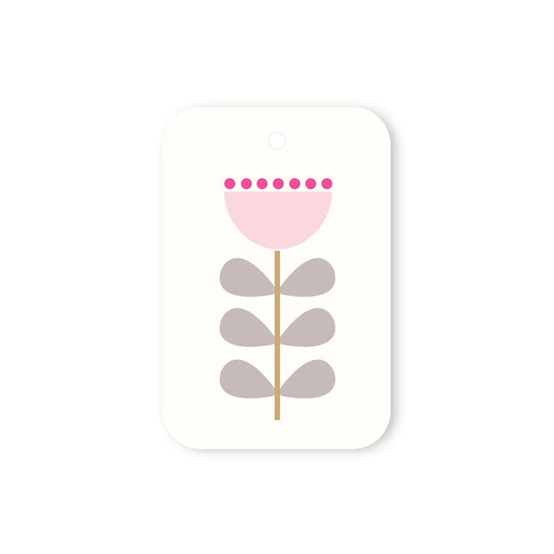 PINK DOTS FLOWER TAG